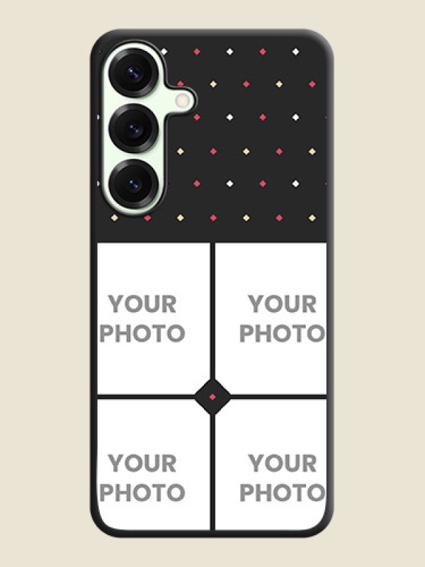 Custom Multicolor Dotted Pattern with 4 Image Holder On Space Black Custom Soft Matte Mobile Back Cover - Galaxy S25 Plus 5G - alternate view