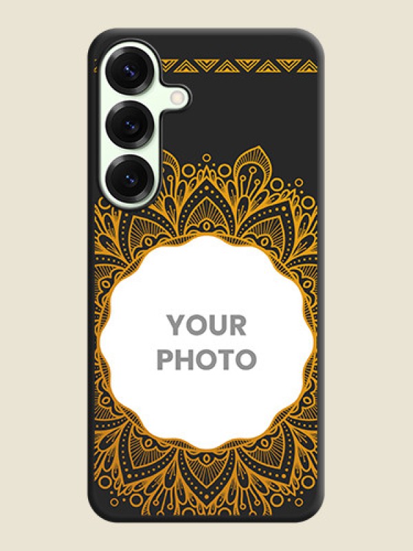 Custom Round Image with Floral Design On Space Black Custom Soft Matte Mobile Back Cover - Galaxy S25 Plus 5G - alternate view