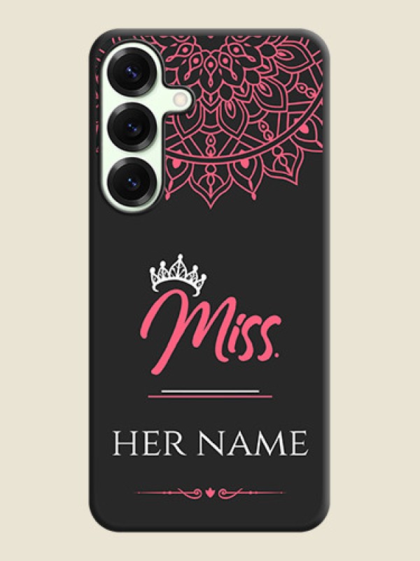 Custom Mrs Name with Floral Design On Space Black Custom Soft Matte Mobile Back Cover - Galaxy S25 Plus 5G - alternate view