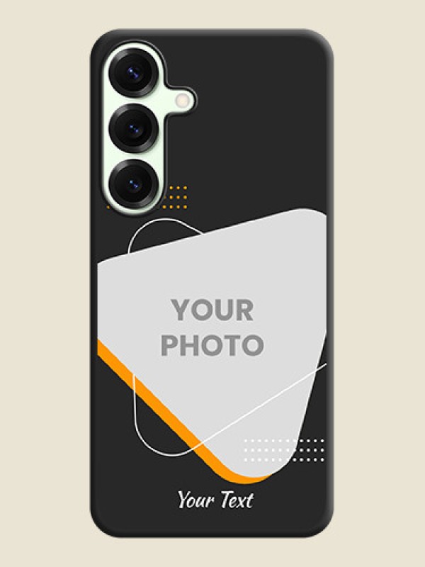 Custom Yellow Triangle on Photo On Space Black Custom Soft Matte Mobile Back Cover - Galaxy S25 Plus 5G - alternate view