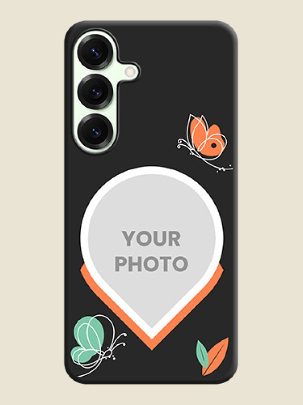 Custom Upload Pic With Simple Butterly Design On Space Black Custom Soft Matte Mobile Back Cover - Galaxy S25 Plus 5G - alternate view