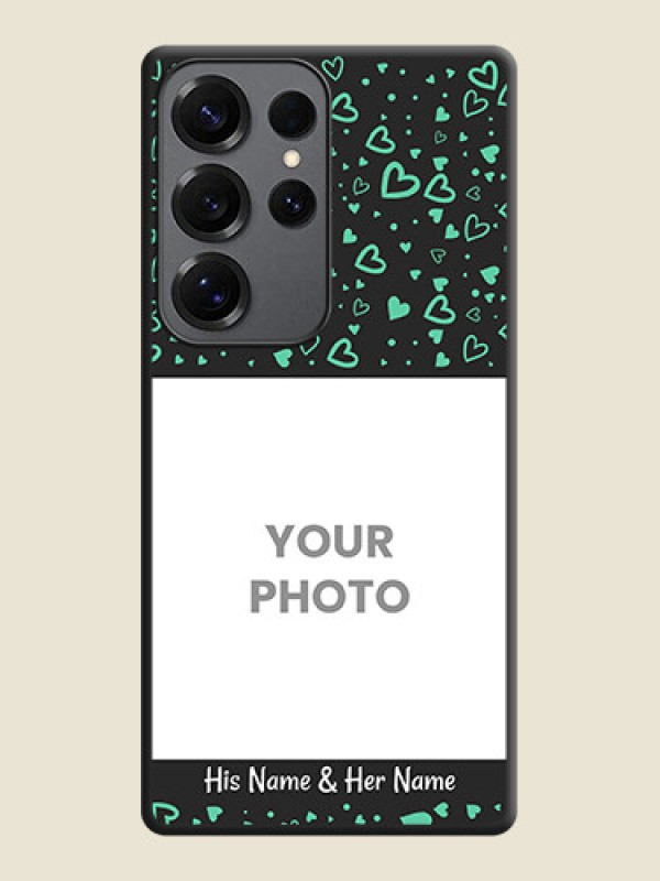Custom Sea Green Indefinite Love Pattern on Photo On Space Black Custom Soft Matte Mobile Back Cover - Galaxy S25 Ultra 5G - alternate view
