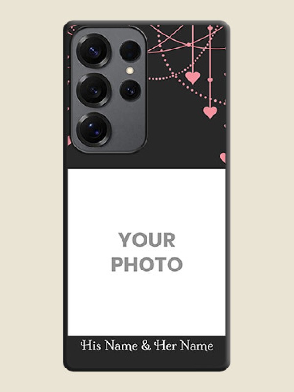 Custom Pink Love Hangings with Text On Space Black Custom Soft Matte Mobile Back Cover - Galaxy S25 Ultra 5G - alternate view