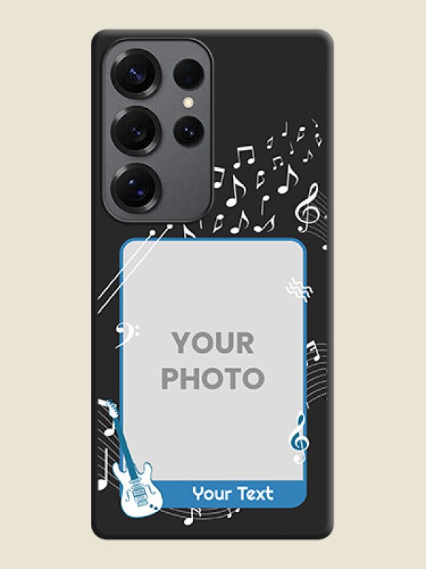 Custom Musical Theme Design with Text on Photo On Space Black Custom Soft Matte Mobile Back Cover - Galaxy S25 Ultra 5G - alternate view