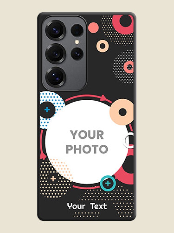 Custom Multicoloured Round Image On Space Black Custom Soft Matte Mobile Back Cover - Galaxy S25 Ultra 5G - alternate view