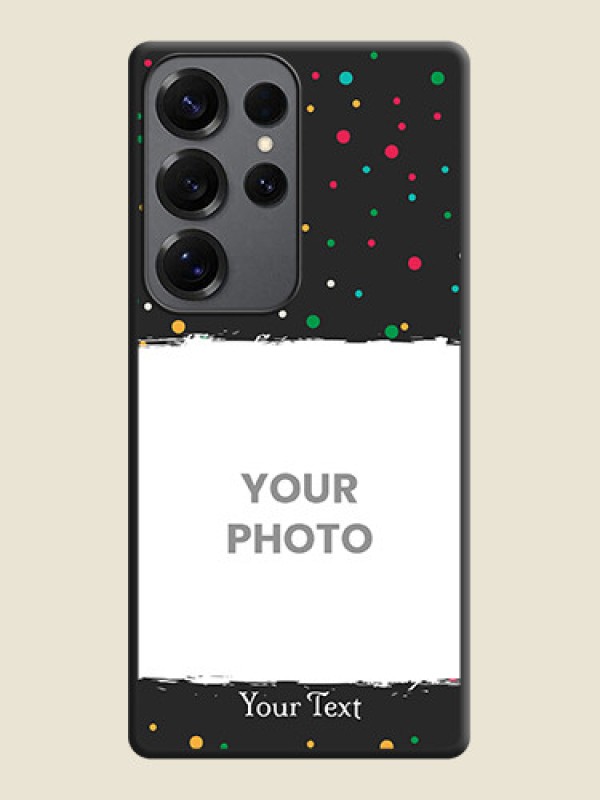 Custom Multicolor Dotted Pattern with Text On Space Black Custom Soft Matte Mobile Back Cover - Galaxy S25 Ultra 5G - alternate view