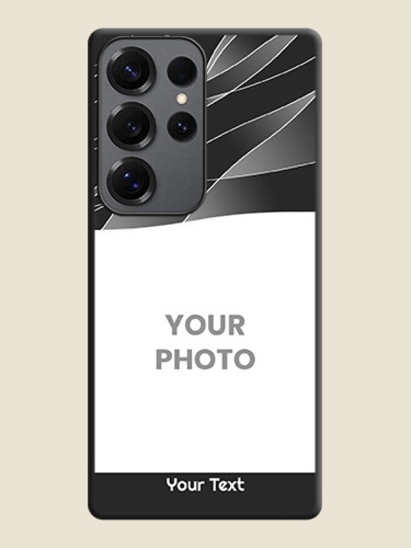 Custom Mixed Wave Lines on Photo On Space Black Custom Soft Matte Mobile Back Cover - Galaxy S25 Ultra 5G - alternate view