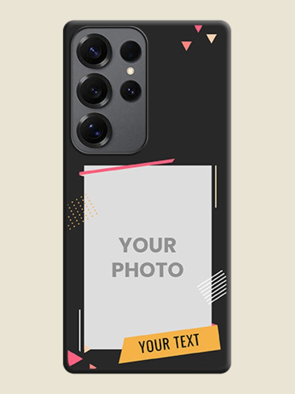 Custom Photo Frame with Triangle Small Dots on Photo On Space Black Custom Soft Matte Mobile Back Cover - Galaxy S25 Ultra 5G - alternate view