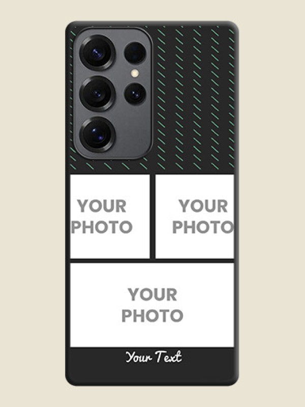 Custom Cross Dotted Pattern with 2 Image Holder On Space Black Custom Soft Matte Mobile Back Cover - Galaxy S25 Ultra 5G - alternate view