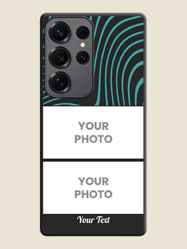 Custom Wave Pattern with 2 Image Holder On Space Black Custom Soft Matte Mobile Back Cover - Galaxy S25 Ultra 5G - alternate view
