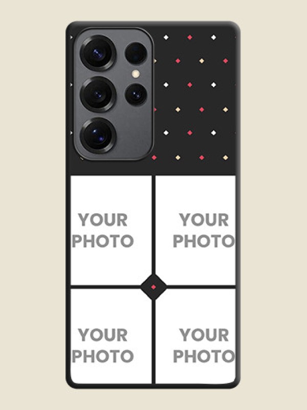 Custom Multicolor Dotted Pattern with 4 Image Holder On Space Black Custom Soft Matte Mobile Back Cover - Galaxy S25 Ultra 5G - alternate view