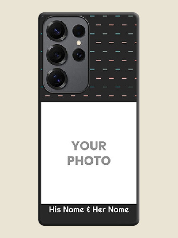 Custom Line Pattern Design with Text On Space Black Custom Soft Matte Mobile Back Cover - Galaxy S25 Ultra 5G - alternate view