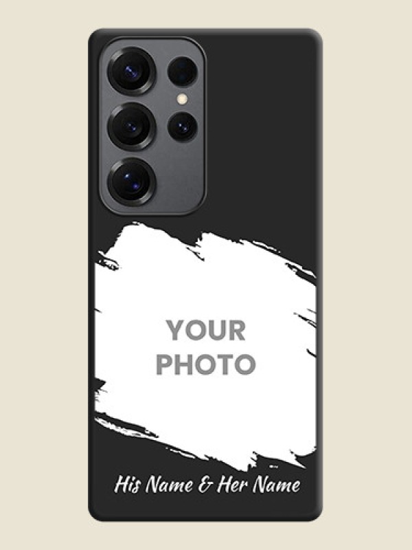 Custom Grunge Brush Strokes on Photo On Space Black Custom Soft Matte Mobile Back Cover - Galaxy S25 Ultra 5G - alternate view