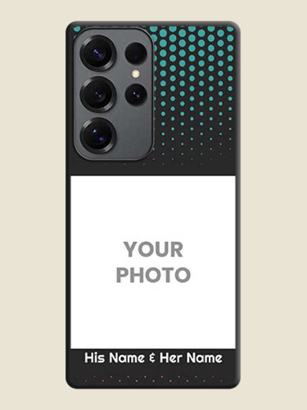 Custom Faded Dots with Grunge Photo Frame and Text On Space Black Custom Soft Matte Mobile Back Cover - Galaxy S25 Ultra 5G - alternate view