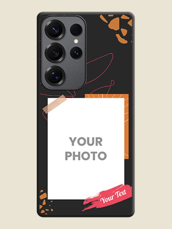 Custom Orange Photo Frame On Space Black Custom Soft Matte Mobile Back Cover - Galaxy S25 Ultra 5G - alternate view