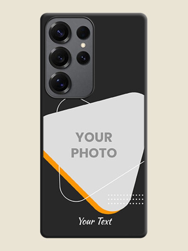 Custom Yellow Triangle on Photo On Space Black Custom Soft Matte Mobile Back Cover - Galaxy S25 Ultra 5G - alternate view