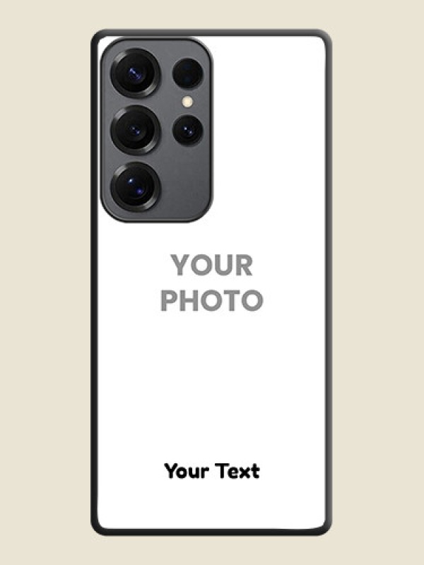 Custom Full Single Pic Upload With Text On Space Black Custom Soft Matte Mobile Back Cover - Galaxy S25 Ultra 5G - alternate view