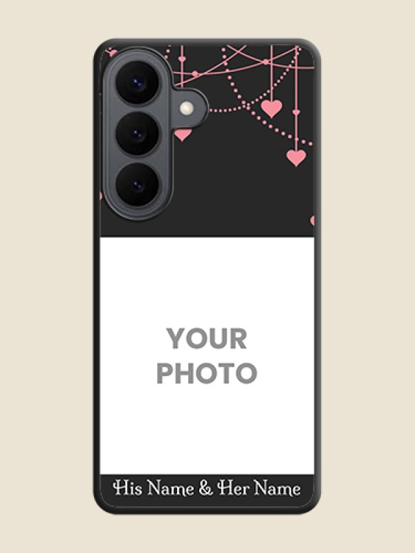 Custom Pink Love Hangings with Text On Space Black Custom Soft Matte Mobile Back Cover - Samsung Galaxy S26 5G - alternate view