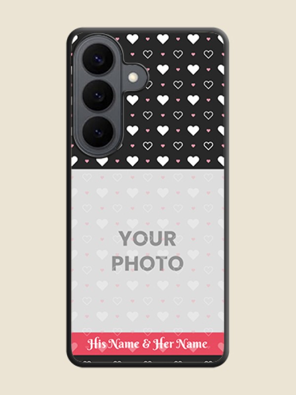 Custom White Color Love Symbols with Text Design on Photo On Space Black Custom Soft Matte Mobile Back Cover - Samsung Galaxy S26 5G - alternate view