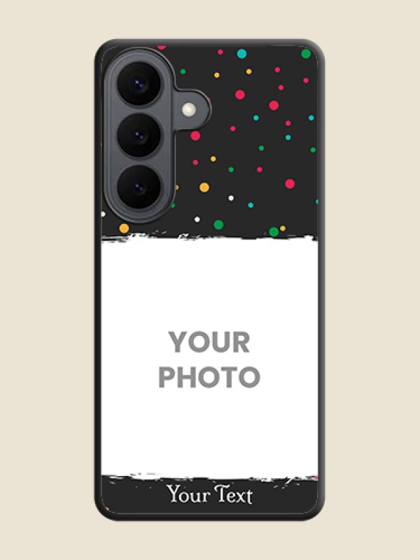 Custom Multicolor Dotted Pattern with Text On Space Black Custom Soft Matte Mobile Back Cover - Samsung Galaxy S26 5G - alternate view