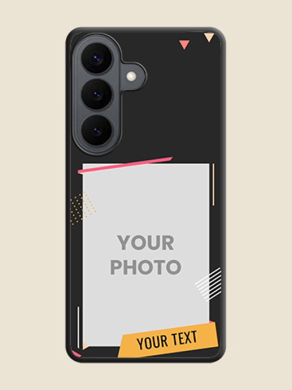 Custom Photo Frame with Triangle Small Dots on Photo On Space Black Custom Soft Matte Mobile Back Cover - Samsung Galaxy S26 5G - alternate view