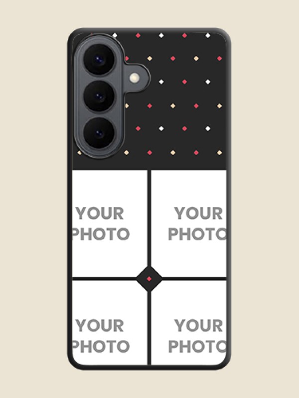 Custom Multicolor Dotted Pattern with 4 Image Holder On Space Black Custom Soft Matte Mobile Back Cover - Samsung Galaxy S26 5G - alternate view