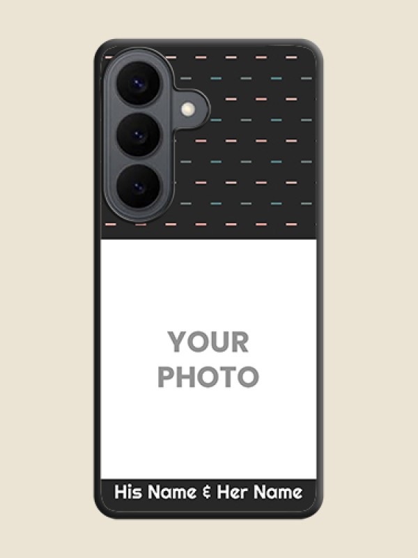 Custom Line Pattern Design with Text On Space Black Custom Soft Matte Mobile Back Cover - Samsung Galaxy S26 5G - alternate view