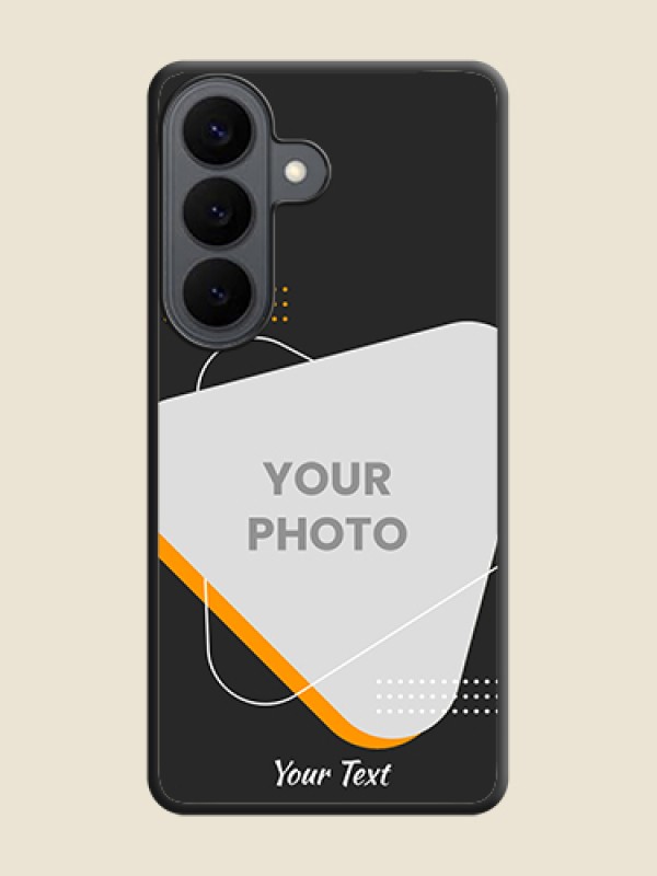 Custom Yellow Triangle on Photo On Space Black Custom Soft Matte Mobile Back Cover - Samsung Galaxy S26 5G - alternate view