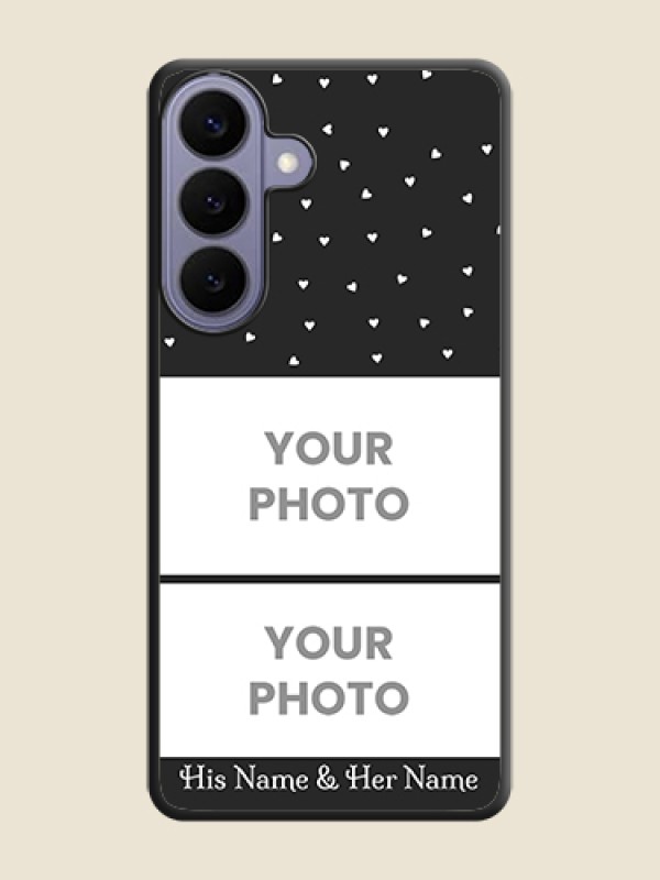 Custom Miniature Love Symbols with Name On Space Black Custom Soft Matte Mobile Back Cover - Samsung Galaxy S26 Plus 5G - alternate view