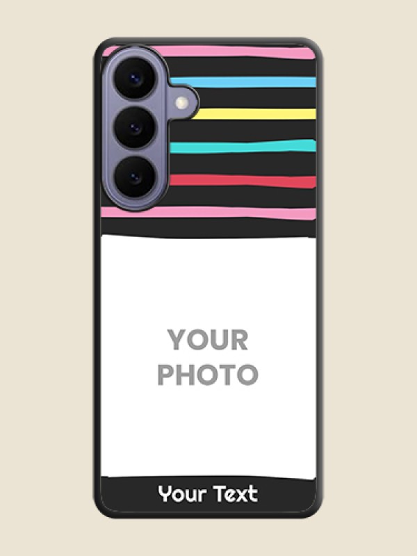 Custom Multicolor Lines with Image On Space Black Custom Soft Matte Mobile Back Cover - Samsung Galaxy S26 Plus 5G - alternate view