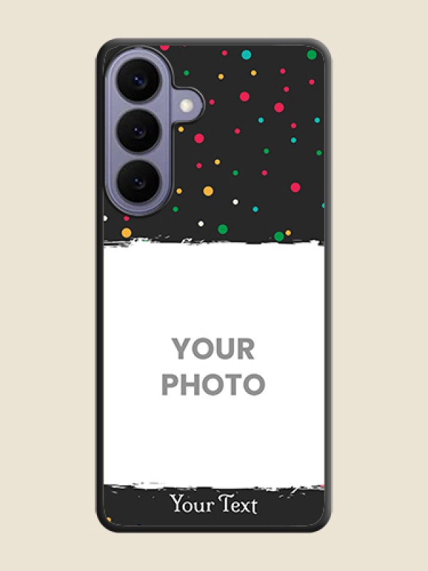 Custom Multicolor Dotted Pattern with Text On Space Black Custom Soft Matte Mobile Back Cover - Samsung Galaxy S26 Plus 5G - alternate view