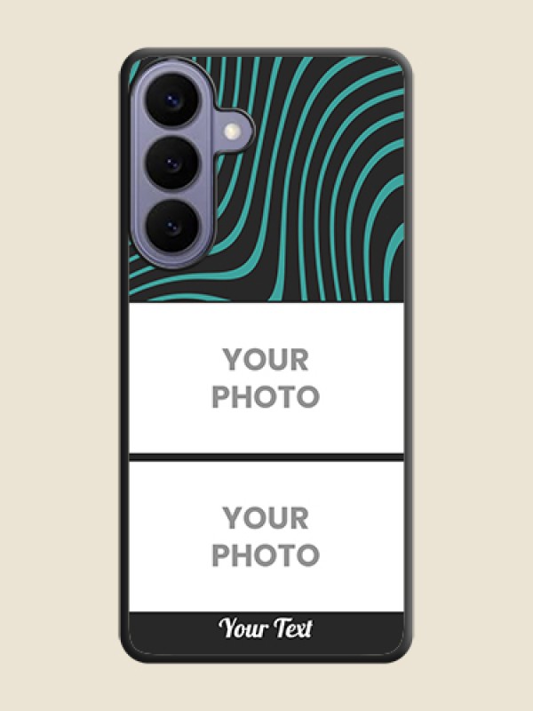 Custom Wave Pattern with 2 Image Holder On Space Black Custom Soft Matte Mobile Back Cover - Samsung Galaxy S26 Plus 5G - alternate view