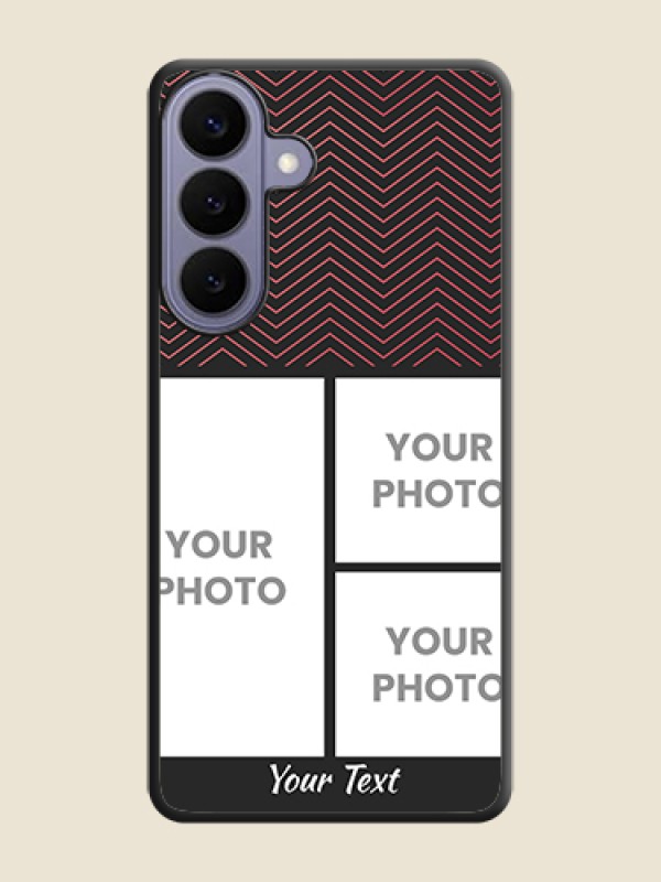 Custom Wave Pattern with 3 Image Holder On Space Black Custom Soft Matte Mobile Back Cover - Samsung Galaxy S26 Plus 5G - alternate view