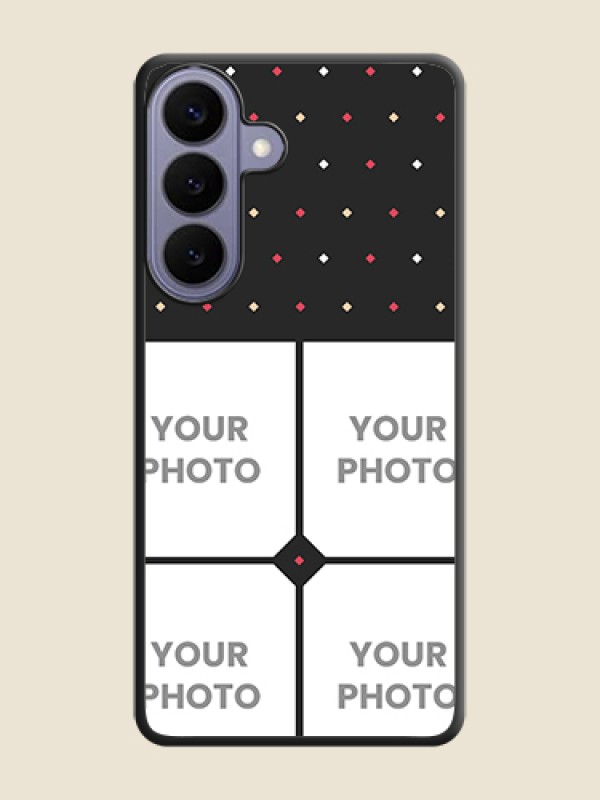 Custom Multicolor Dotted Pattern with 4 Image Holder On Space Black Custom Soft Matte Mobile Back Cover - Samsung Galaxy S26 Plus 5G - alternate view