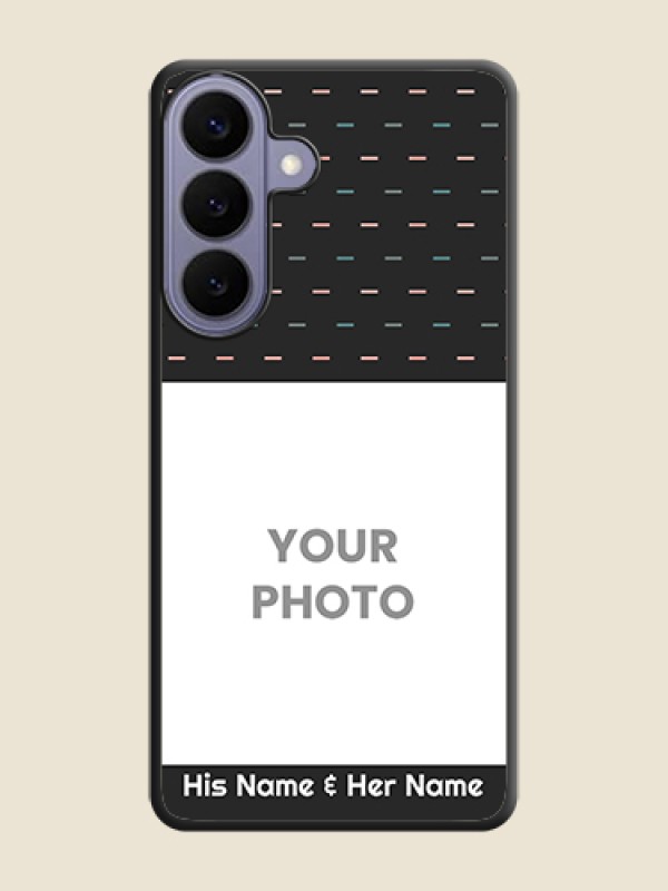 Custom Line Pattern Design with Text On Space Black Custom Soft Matte Mobile Back Cover - Samsung Galaxy S26 Plus 5G - alternate view