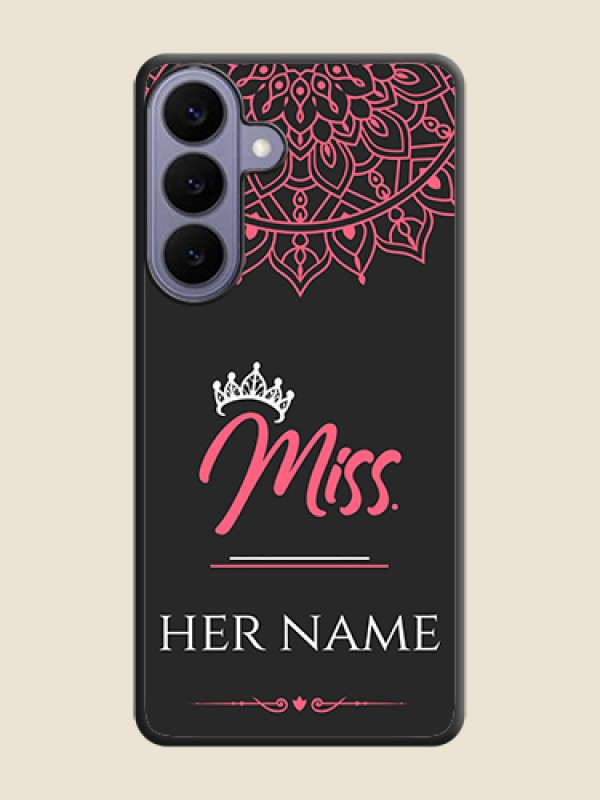 Custom Mrs Name with Floral Design On Space Black Custom Soft Matte Mobile Back Cover - Samsung Galaxy S26 Plus 5G - alternate view