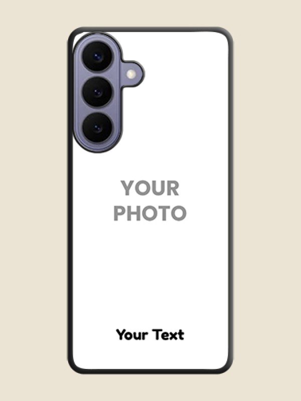 Custom Full Single Pic Upload With Text On Space Black Custom Soft Matte Mobile Back Cover - Samsung Galaxy S26 Plus 5G - alternate view