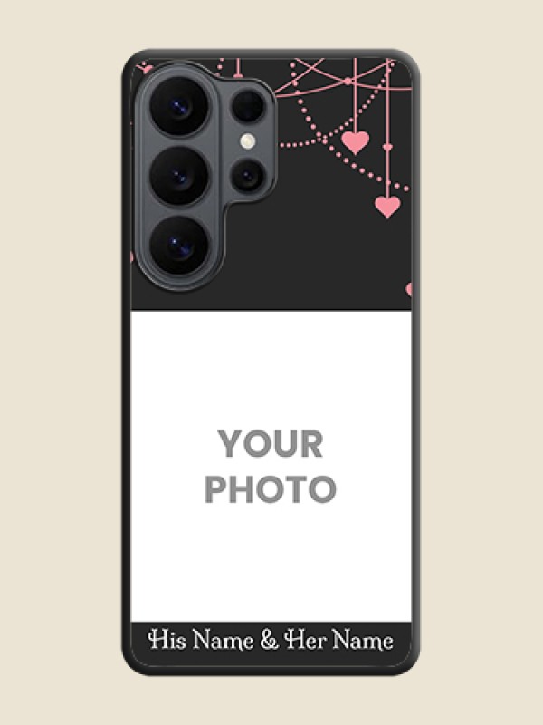 Custom Pink Love Hangings with Text On Space Black Custom Soft Matte Mobile Back Cover - Samsung Galaxy S26 Ultra 5G - alternate view