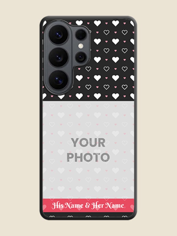 Custom White Color Love Symbols with Text Design on Photo On Space Black Custom Soft Matte Mobile Back Cover - Samsung Galaxy S26 Ultra 5G - alternate view