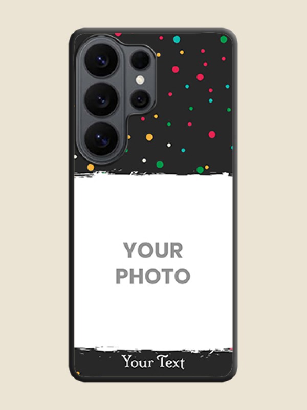 Custom Multicolor Dotted Pattern with Text On Space Black Custom Soft Matte Mobile Back Cover - Samsung Galaxy S26 Ultra 5G - alternate view
