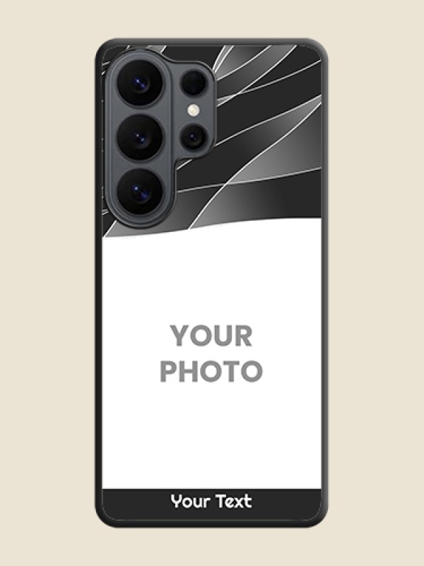 Custom Mixed Wave Lines on Photo On Space Black Custom Soft Matte Mobile Back Cover - Samsung Galaxy S26 Ultra 5G - alternate view