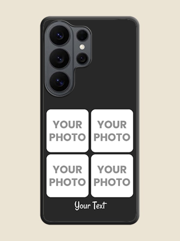 Custom Floral Art with 6 Image Holder on Photo On Space Black Custom Soft Matte Mobile Back Cover - Samsung Galaxy S26 Ultra 5G - alternate view