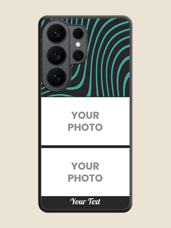 Custom Wave Pattern with 2 Image Holder On Space Black Custom Soft Matte Mobile Back Cover - Samsung Galaxy S26 Ultra 5G - alternate view
