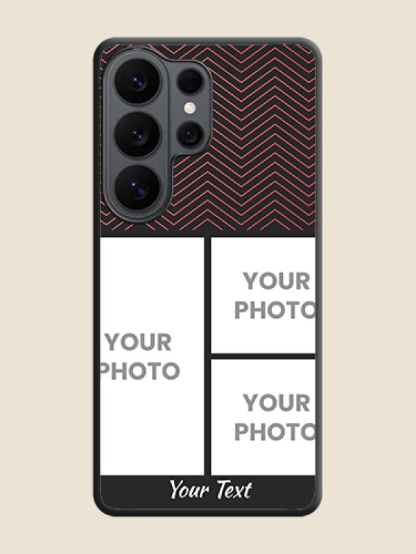 Custom Wave Pattern with 3 Image Holder On Space Black Custom Soft Matte Mobile Back Cover - Samsung Galaxy S26 Ultra 5G - alternate view