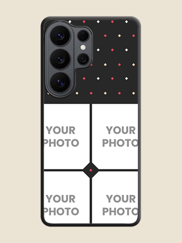 Custom Multicolor Dotted Pattern with 4 Image Holder On Space Black Custom Soft Matte Mobile Back Cover - Samsung Galaxy S26 Ultra 5G - alternate view