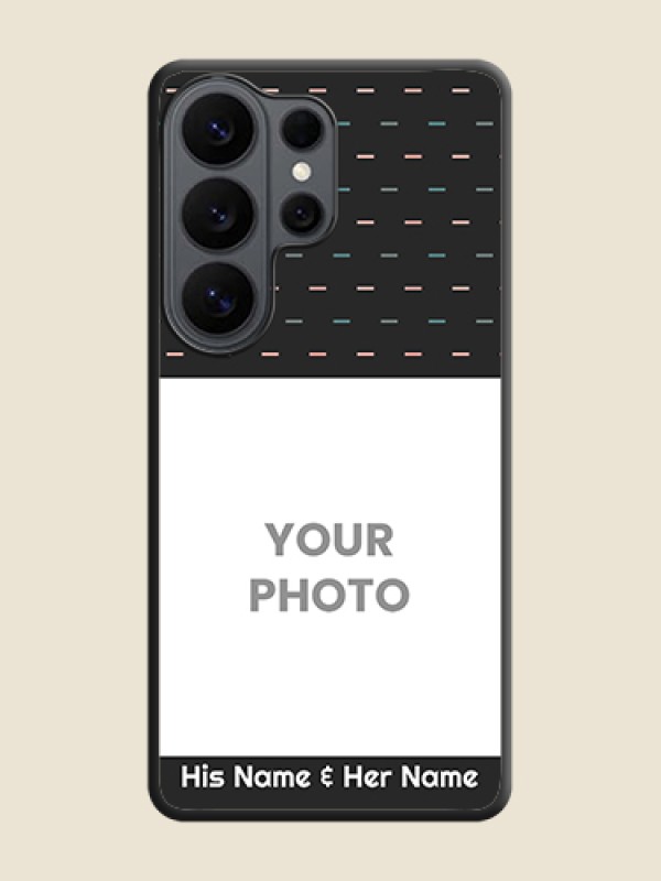 Custom Line Pattern Design with Text On Space Black Custom Soft Matte Mobile Back Cover - Samsung Galaxy S26 Ultra 5G - alternate view