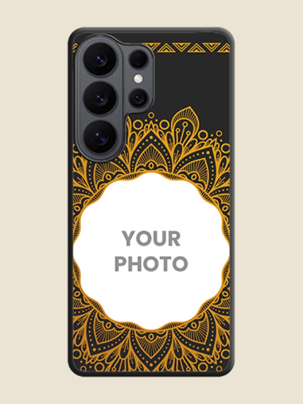 Custom Round Image with Floral Design On Space Black Custom Soft Matte Mobile Back Cover - Samsung Galaxy S26 Ultra 5G - alternate view