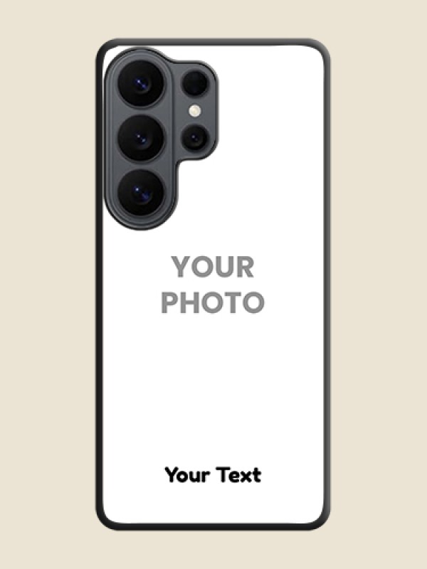 Custom Full Single Pic Upload With Text On Space Black Custom Soft Matte Mobile Back Cover - Samsung Galaxy S26 Ultra 5G - alternate view