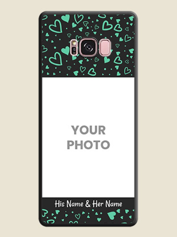 Custom Sea Green Indefinite Love Pattern on Photo on Space Black Soft Matte Mobile Cover - Galaxy S8 Plus - alternate view