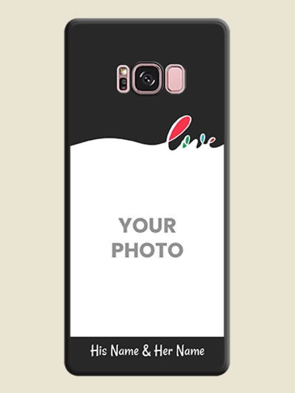 Custom Fall in Love Pattern with Picture on Photo on Space Black Soft Matte Mobile Case - Galaxy S8 Plus - alternate view